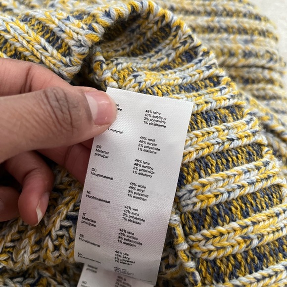 Maje blue and yellow knit oversized sweater size small - Picture 4 of 7
